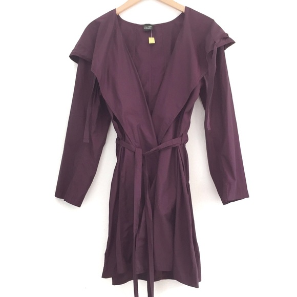 Eileen Fisher Jackets & Blazers - Eileen Fisher Purple Hooded Trench Coat Jacket